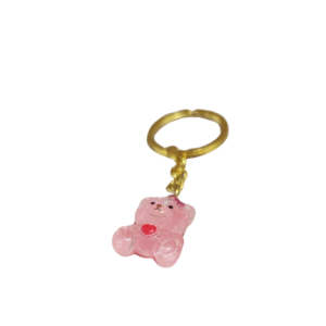 جاکلیدی رزینی طرح خرس صورتی